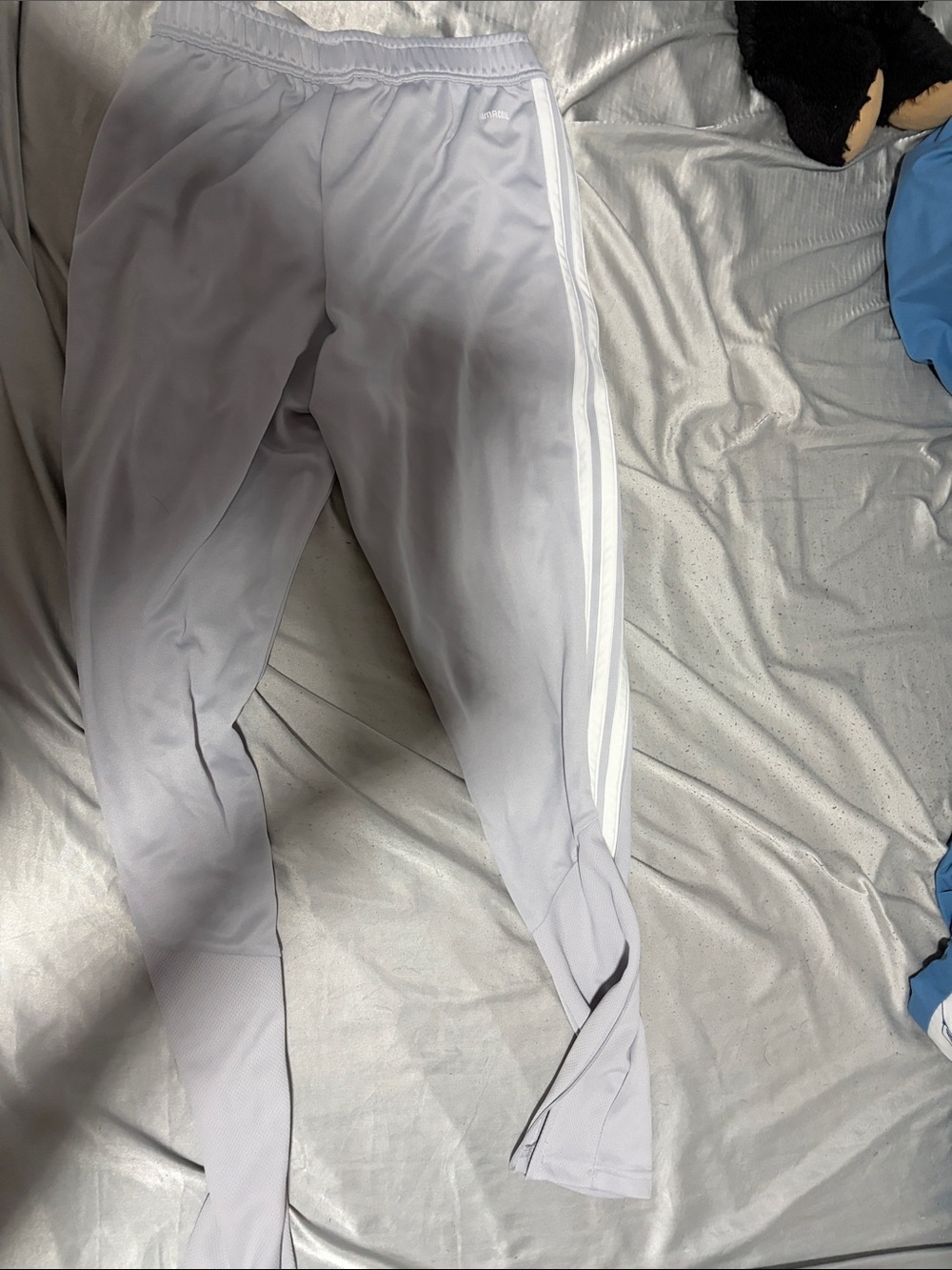adidas Light Gray Jogger Pants with White Stripes